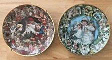 VINTAGE 1992 1993 HAMILTON VICTORIAN LOT OF 2 CHRISTMAS PLATES BY JOHN GROSSMAN  picture