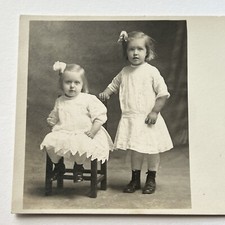 Antique RPPC Real Photograph Postcard Adorable Children Little Girls Sisters picture