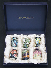 MOORCROFT Boxed Set of 6 Miniature Vases. picture