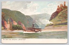 Mäuseturm Rhine River Barborossa Steamer Germany Postcard picture