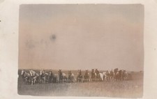 Teams of horses preparing farm land Real photo Souvenir postcard picture