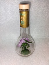 Vintage 1970s Frances Denney Flower Inside Glass Bubble Bath Bottle Vanity Decor picture
