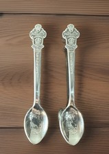Vintage Rolex Bucherer Lucerne Souvenir Spoons Pair Set of 2 Switzerland Lion picture