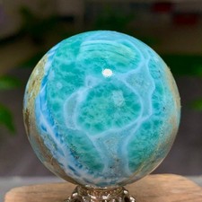 86G Natural larimar Gorgeous rough Crystal Sphere Ball Healing picture
