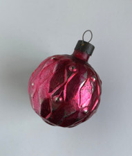 Vintage Prewar Corning Diamond Dot Quilted Ball Ornament Pink US of A picture