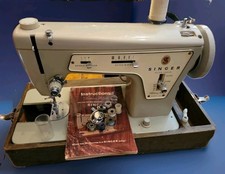 Singer Fashion Mate 237 Zig Zag Sewing Machine w/Foot Pedal, Manual & Case~WORKS picture