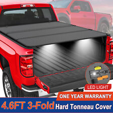4.5/4.6FT Hard Solid Tonneau Cover 3-Fold For 2022-2024 Ford Maverick Truck Bed picture