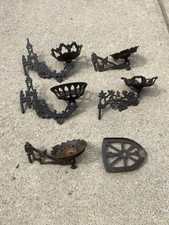 Lot Of 6 19th Century Cast iron Victorian Wall Plant Holder Sconce Ornate Antiqu picture