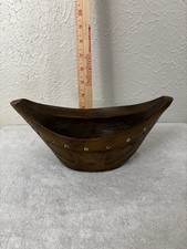 • Vintage Northwest Coast Style Carved Wood Hawk Effigy Feast Bowl Tlingit Motif picture