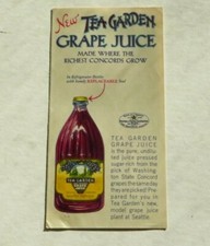 VTG 1939 SAN FRANCISCO GGIE Exposition TEA GARDEN GRAPE JUICE Brochure  picture
