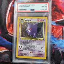 Pokemon 1999 Fossil Gengar Holo Rare PSA 8 NM-MT WOTC Vintage 5/62 Card picture