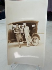 Vintage 1920s Snapshot Photo Flapper Women Cloche Hats Girl Swimsuit Touring Car picture