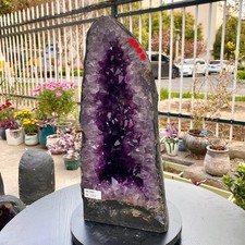 31LB Natural Amethyst Geode Quartz Crystal Cluster Cathedral Energy healing picture