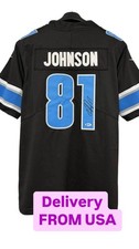 Calvin Johnson Black/Blue Jersey NFL Autograph #81 BECKETT COA picture