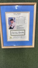 Signed and notarized Mickey Mantle lifetime statistics and achievements picture