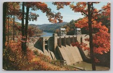 Mahoning Dam Kittanning PA Autumn Foliage Vintage Chrome Postcard picture