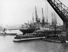 The French CGT liner Normandie at Le Havre before maiden voyage Ju- Old Photo picture
