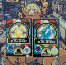 *Rare Psyduck & Golduck Bandai Sealdass Pocket Monsters #054 & #55 1997 - NM picture