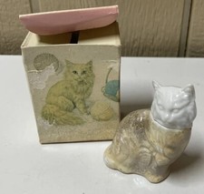 Vintage Avon Unforgettable Cologne in Box Kitten Little 1.5 Oz White Cat w/ Box picture