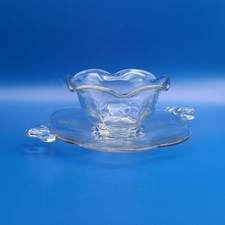 Vintage Duncan Miller Clear Glass Canterbury Mayonnaise Bowl Underplate Set 115 picture