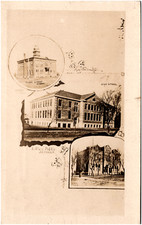 Le Mars Public Schools Iowa Multiview Clark Street High School RPPC Postcard picture