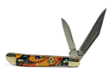 NEW COLORS - EAGLE EDGE Pocket Knife, Small Peanut Style - TWO Blade, 2.75