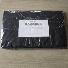VTG Royal Sateen by Kitan Black 100% Egyptian Cotton 410 TC King Flat Sheet-NEW picture