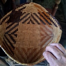 OLDER CHEROKEE  DOUBLE WEAVE RIVER CANE BASKET WOW picture