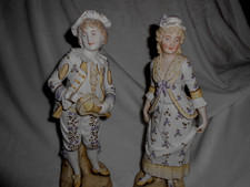 Antique French Bisque Figurines Pair 14