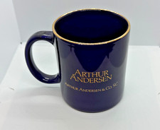 Vintage Arthur Andersen & Co SC Blue Gold Trim Coffee Mug Accountant CPA picture