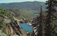 Sierra Buttes Lookout CA Young America, Upper & Lower Sardine Lakes Vtg Postcard picture
