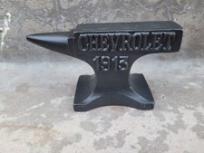 Chevrolet 1913 Cast Iron Anvil With Antique Finish &Raised Letters Paperweight picture