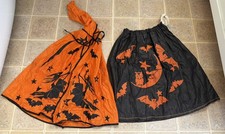 Antique Early 2 Piece Witch Costume Witches - Cape and Skirt - some damage RARE picture