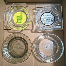 Lot of 4 Vintage Glass Ashtrays Holiday Inn, Hilton, Days Inn, Story & Story picture