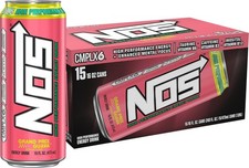 High-Performance Energy Drink - NOS Grand Prix Guava, 16 Fl oz, Pack of 15 picture