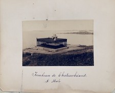 3 Antique Albumen Photos , Saint-Malo, Tombeau Chateaubriand, Ayères, Jersey picture