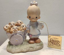 1977 Precious Moments God Loveth A Cheerful Giver - Free Puppies picture