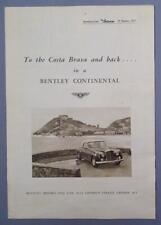 Bentley Continental  Reprinted Article from The Autocar Mag Jan 18 1957 blu8 picture