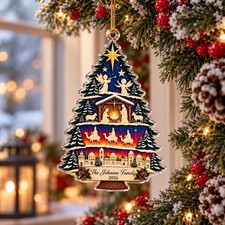 Personalized Nativity Ornament, Christian Family Christmas Ornament, Custom Fami picture