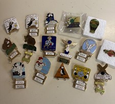 Lot 16 Vintage 1990s WBA Bowling Enamel Lapel Pins From Alaska Midnight Sun picture