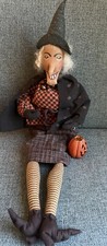 Primitive Folk Art Halloween Witch by Sylvia Carlson, Handmade, OOAK Beautiful picture