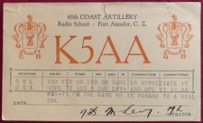 65th Coast Artillery US Army Panama Canal Zone 1931 QSL Shortwave Radio Card picture