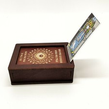 Tarot Deck Box Wooden Card Holder Stand Display Storage Wiccan Altar Astrology picture