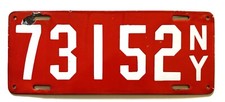 1912 New York Porcelain License Plate -  Very Nice Original Condition picture