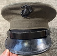 WW2 USMC Rare Named Officer Dress Hat picture