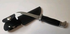 VINTAGE BUCK 118 PERSONAL KNIFE WITH LEATHER SHEATH 1973 - 1985 picture