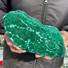 700g Natural malachite crystal partially polished mineral specimen picture