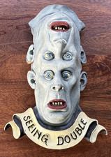 Vintage 1996 Illusive Concepts Halloween Head Seeing Double Wall Statue Mario picture