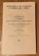HSCA Investigation into Assassination of JFK - Appendix to Hearings, Vol. 6 picture