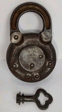 Antique Edwards Lever Padlock w/ Key Pat Sept 28 1915 Heavy Steel Made USA picture